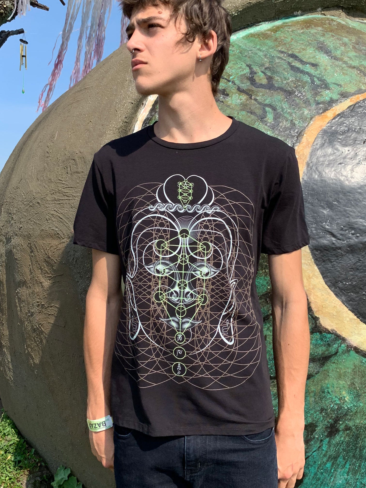 Buddha Vibes T-Shirt Black — visionary art by Symbolika