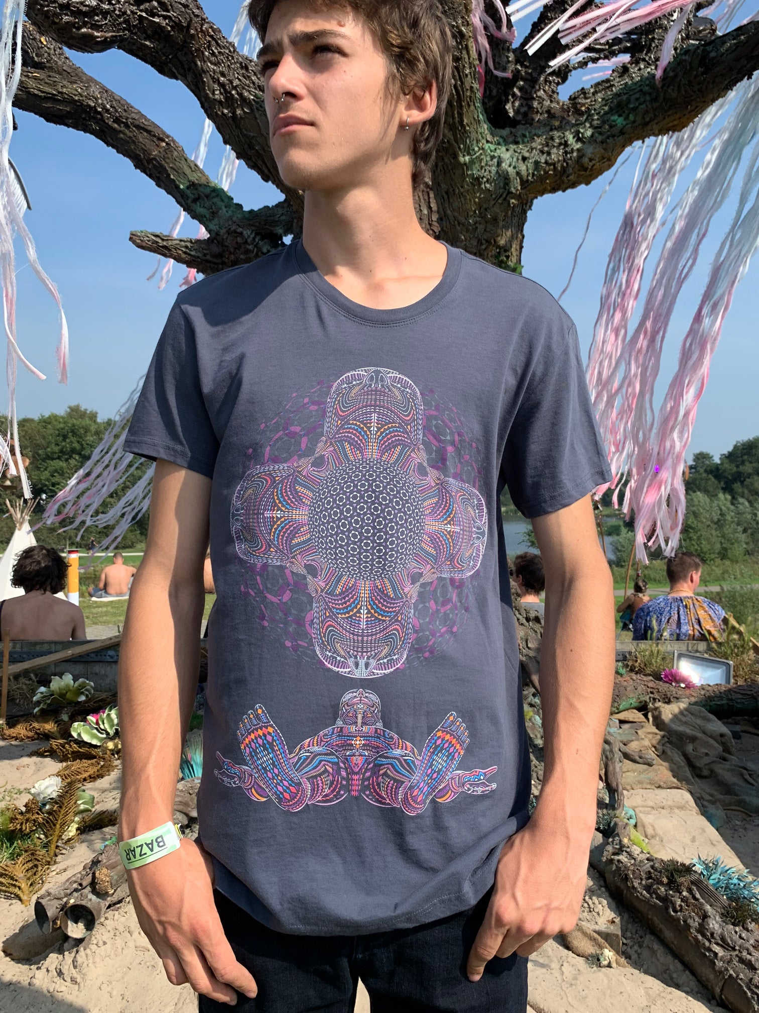 DMT HD T-Shirt Grey — visionary art by Symbolika