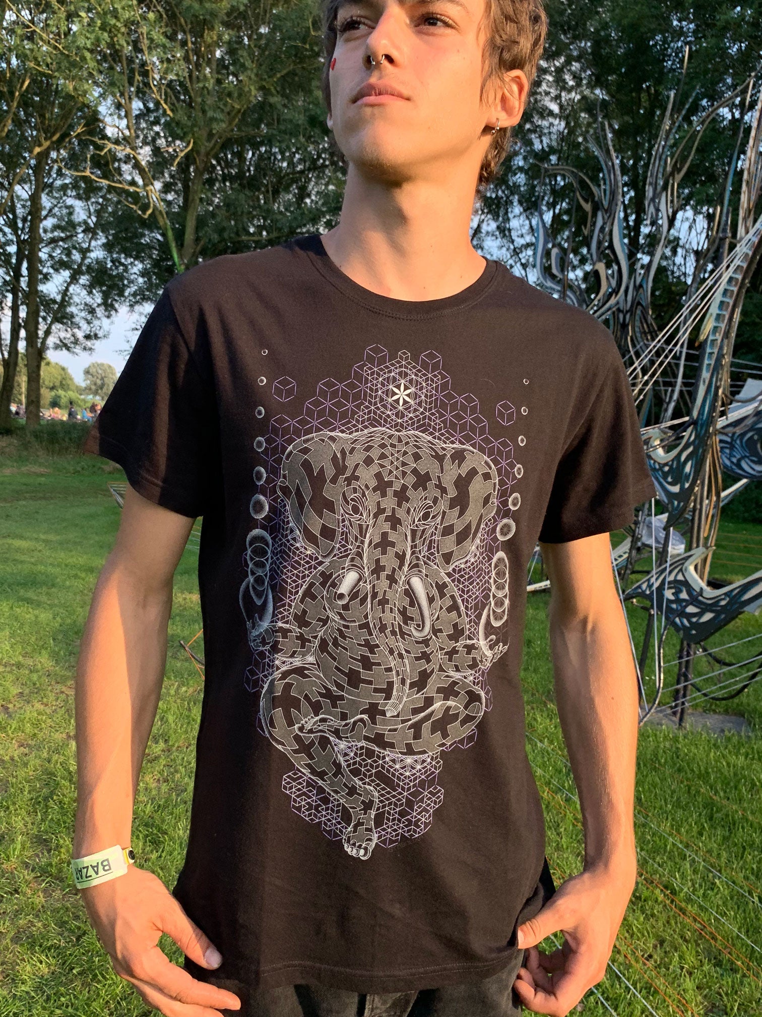 Ganescher T-Shirt Black — visionary art by Symbolika