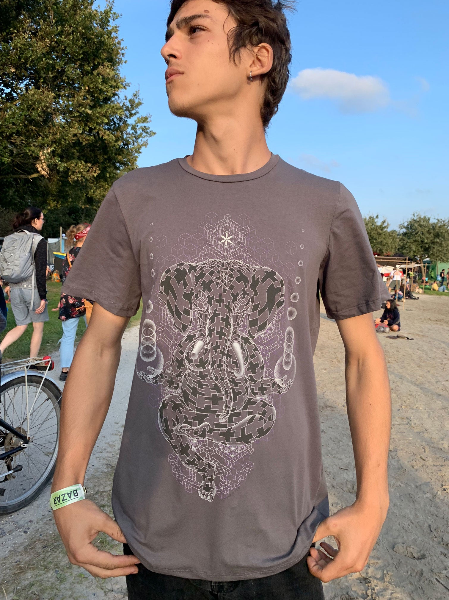 Ganescher T-Shirt Grey — visionary art by Symbolika