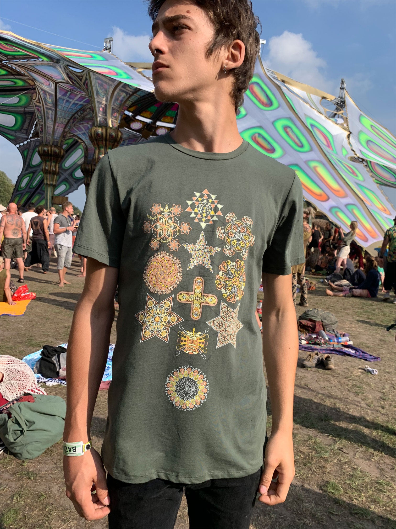 Symbol Tree T-Shirt Olive — Image 3 by Symbolika