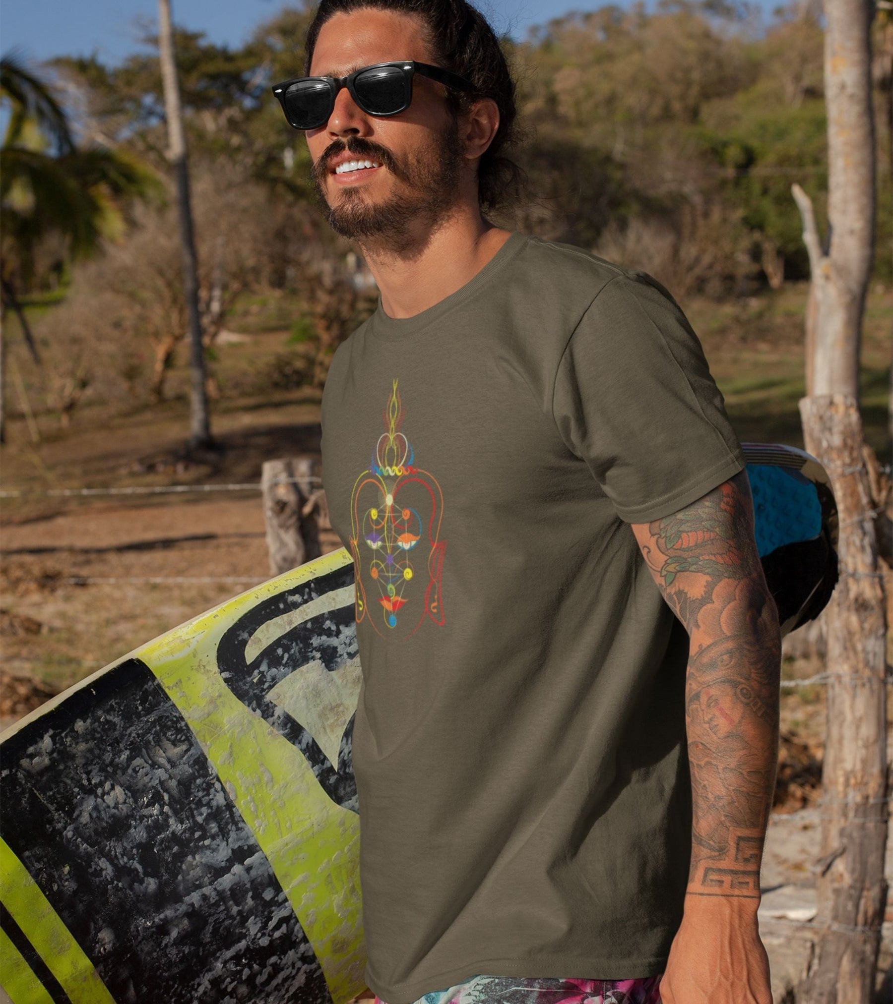 Rainbow Buddha T-Shirt Choice of Colors — Image 5 by Symbolika