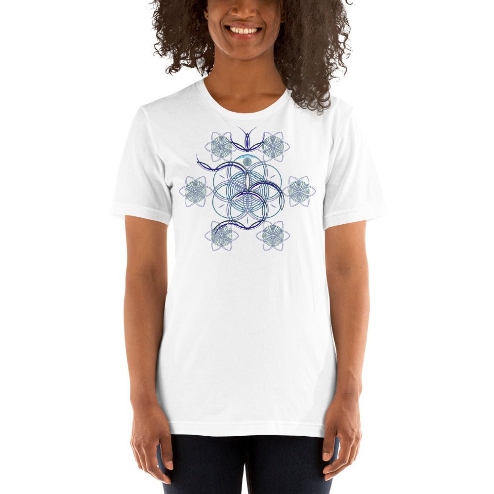 Flower Of Life - OM - Short - Sleeve Women T-Shirt - WHITE - Made to order - symbolika