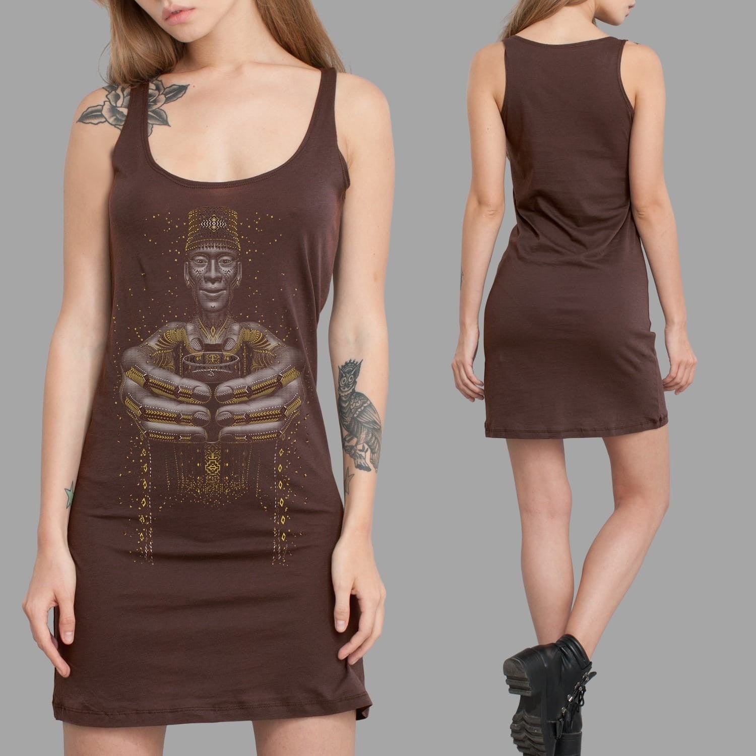 Second Cup Dress Brown — Image 3 by Symbolika
