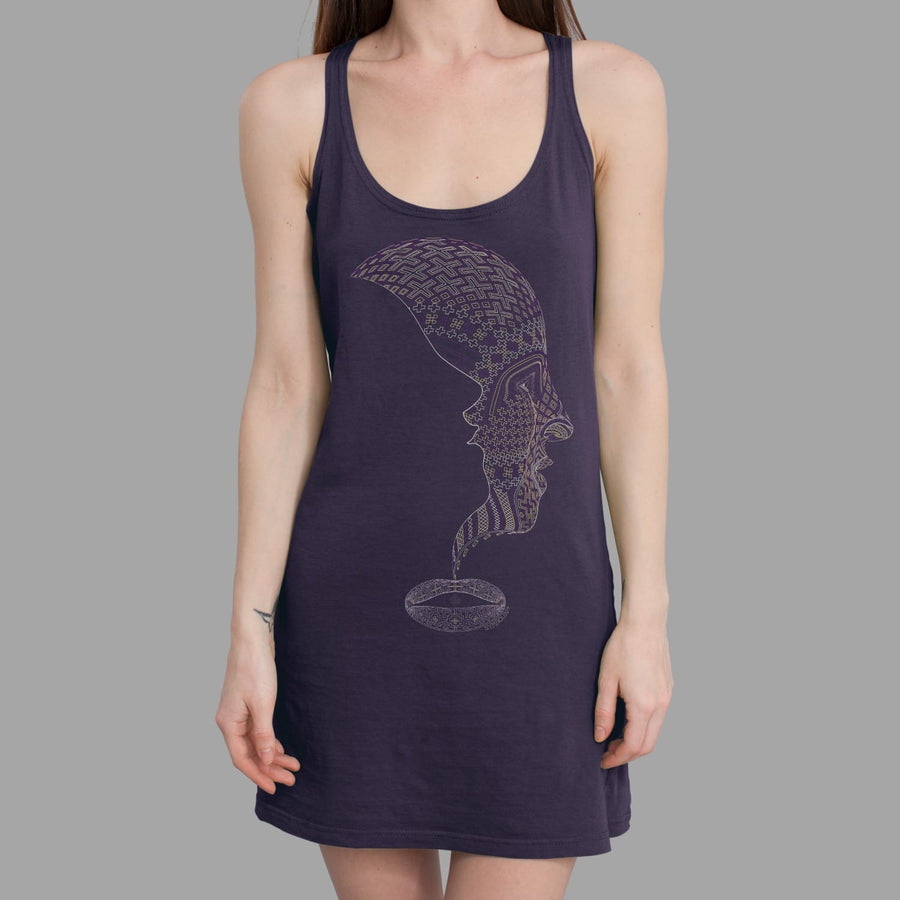 Icaruna Dress Aubergine — visionary art by Symbolika