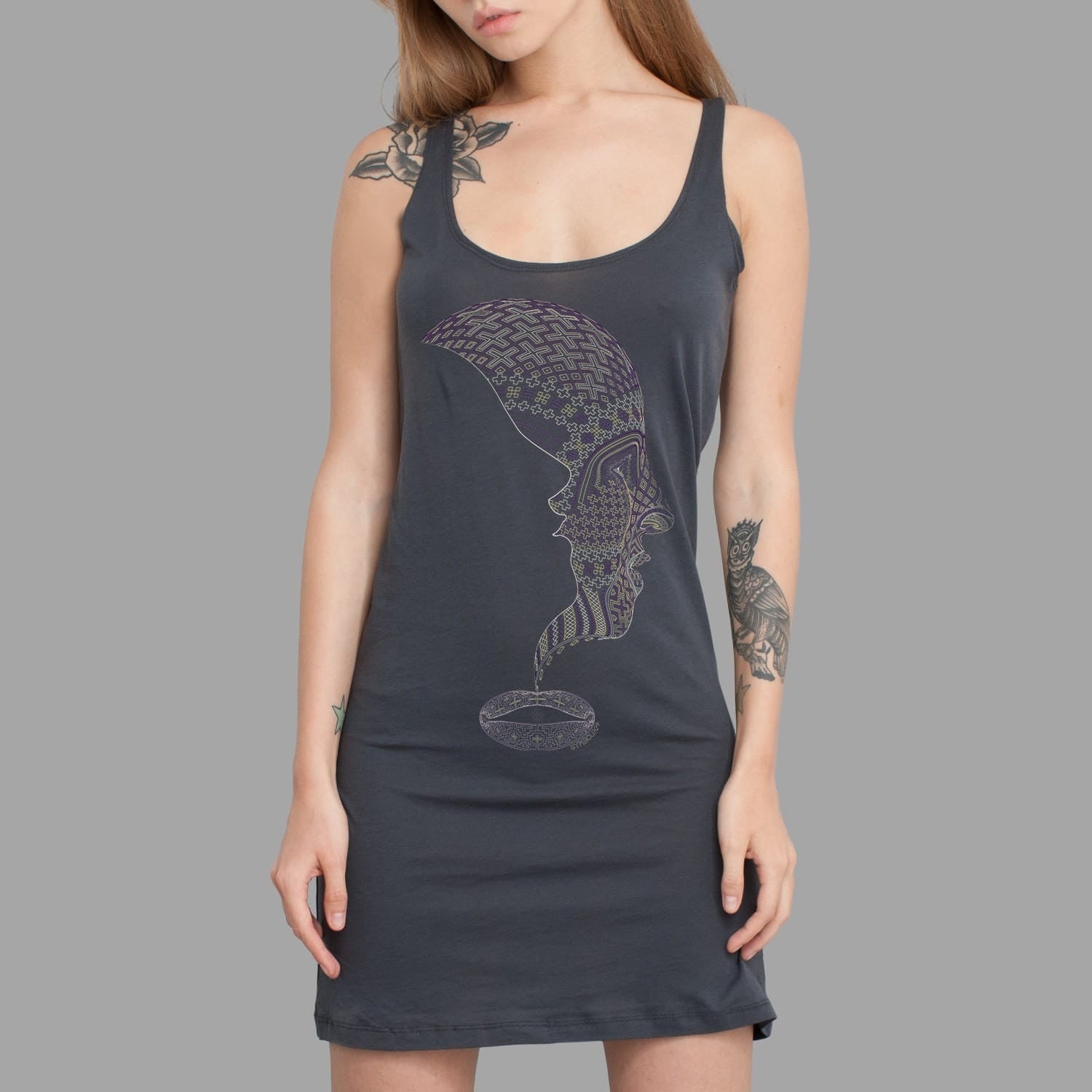 Icaruna Dress Grey — visionary art by Symbolika