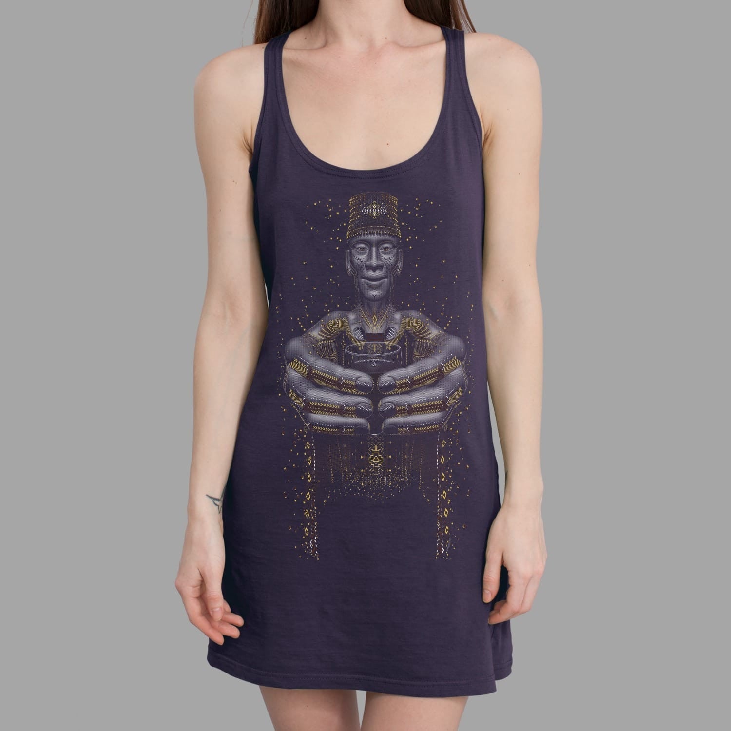 Second Cup Dress Aubergine — visionary art by Symbolika