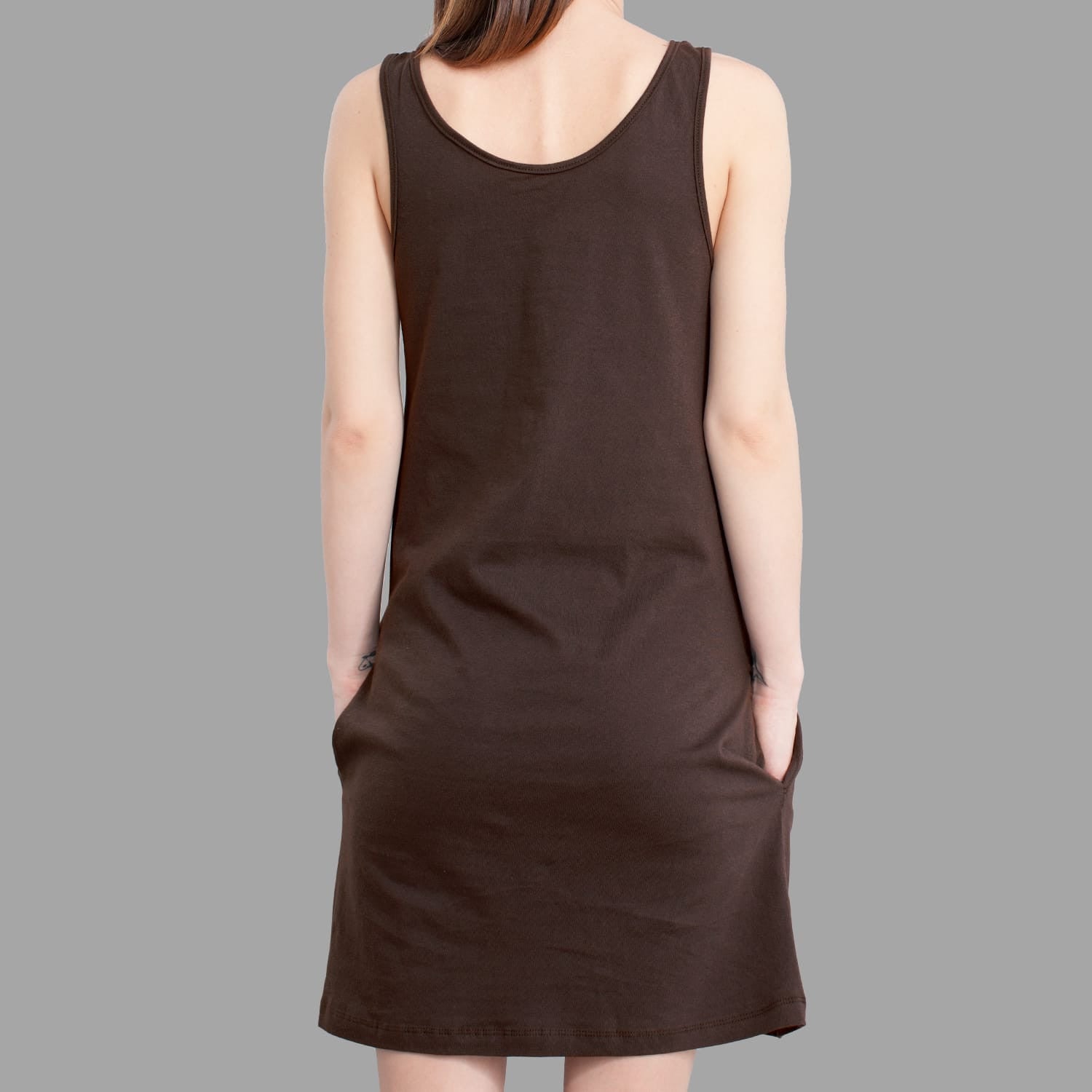 Dance Like A Tree Women Pocket Dress - Brown - symbolika