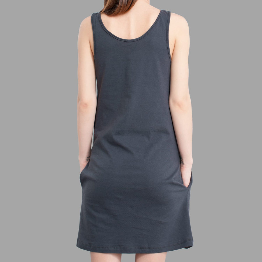 Icaruna Women Pocket Dress - Grey - symbolika