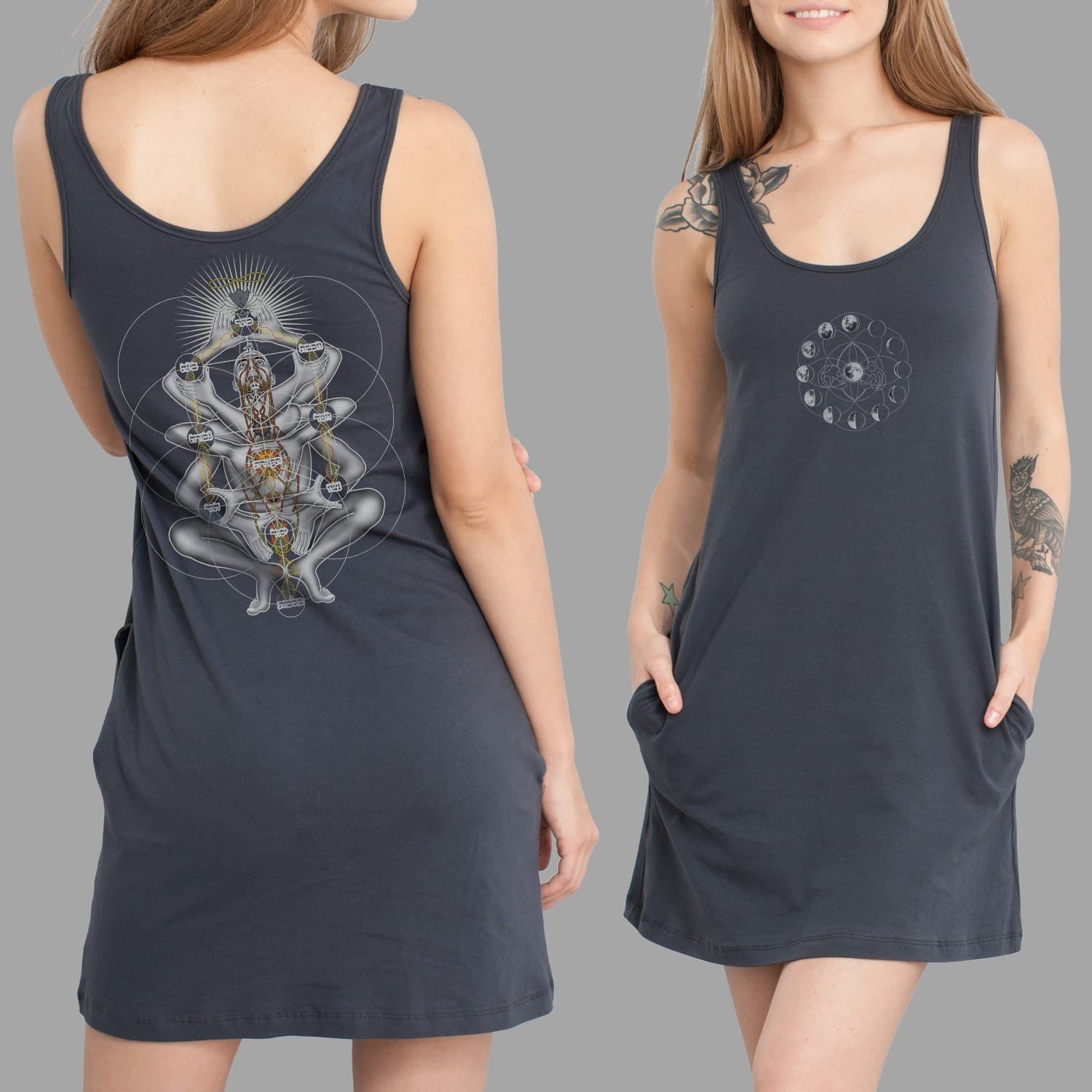 Dance Like A Tree Women Pocket Dress - Brown - symbolika