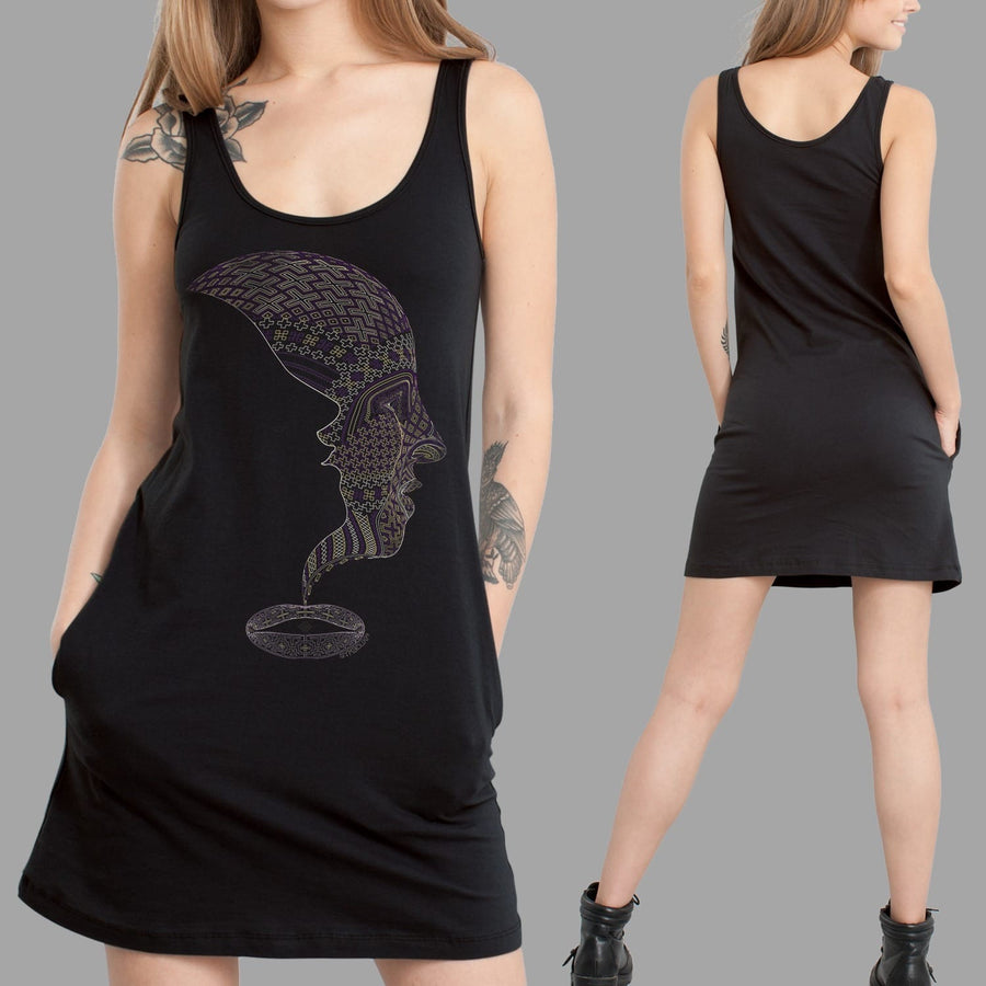 Icaruna Women Pocket Dress - Grey - symbolika