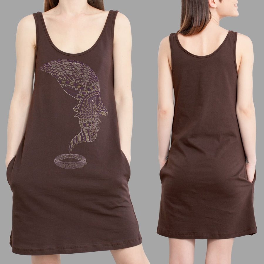 Icaruna Women Pocket Dress - Grey - symbolika