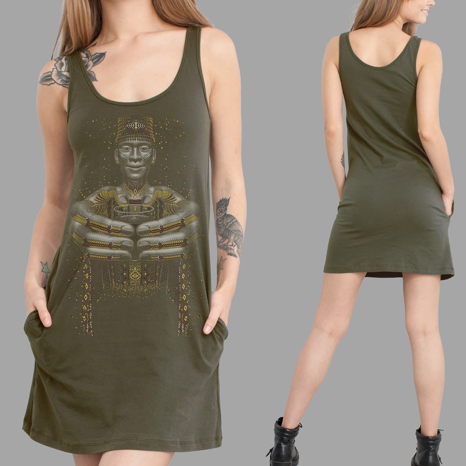 Second Cup Women Pocket Dress - symbolika