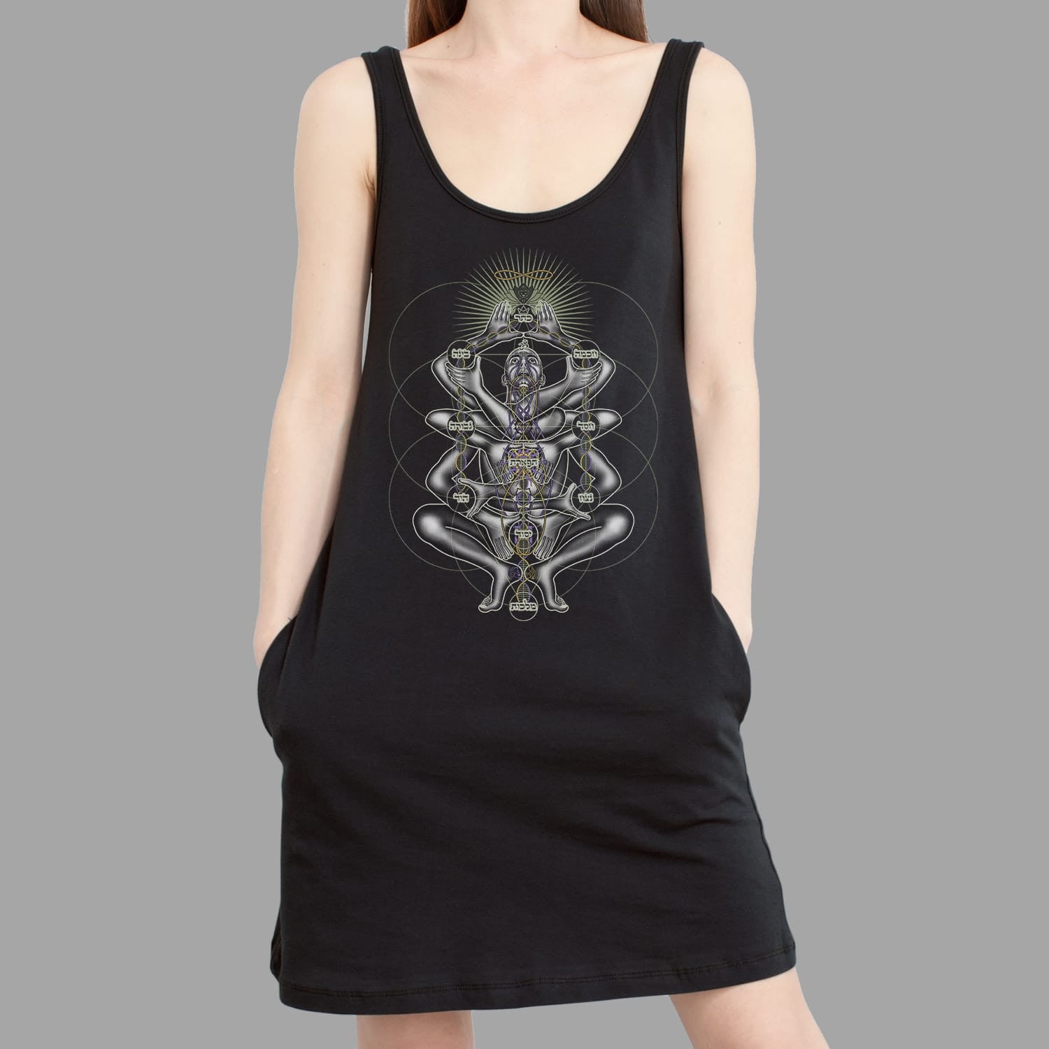 Dance Like A Tree Women Pocket Dress - Black - symbolika