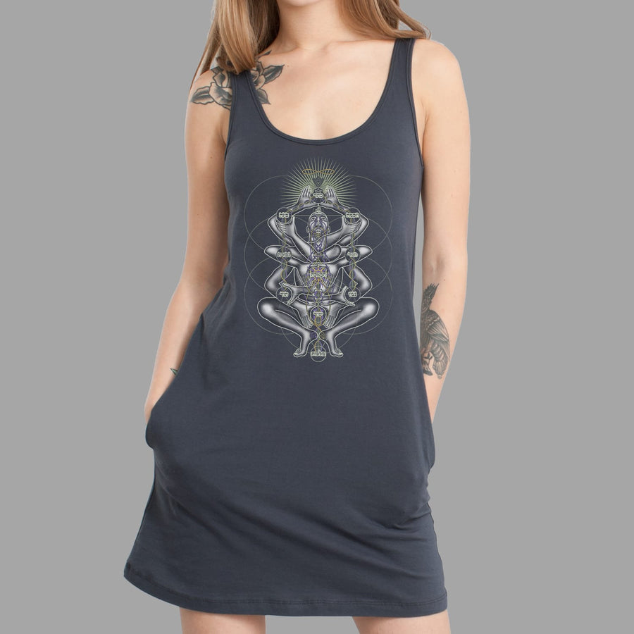 Dance Like A Tree Women Pocket Dress - Black - symbolika