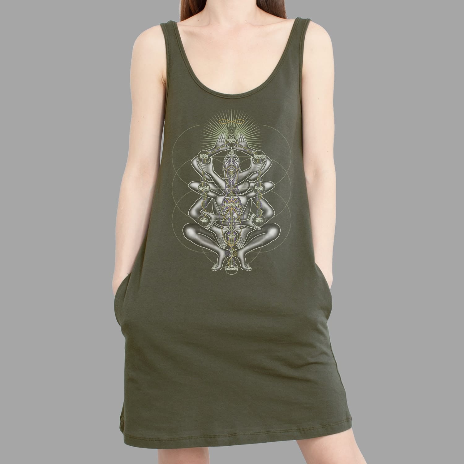 Dance Like A Tree Women Pocket Dress - Black - symbolika