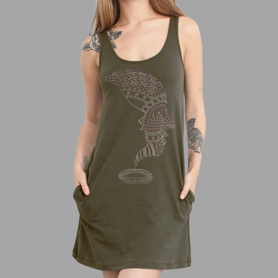 Icaruna Women Pocket Dress - Grey - symbolika
