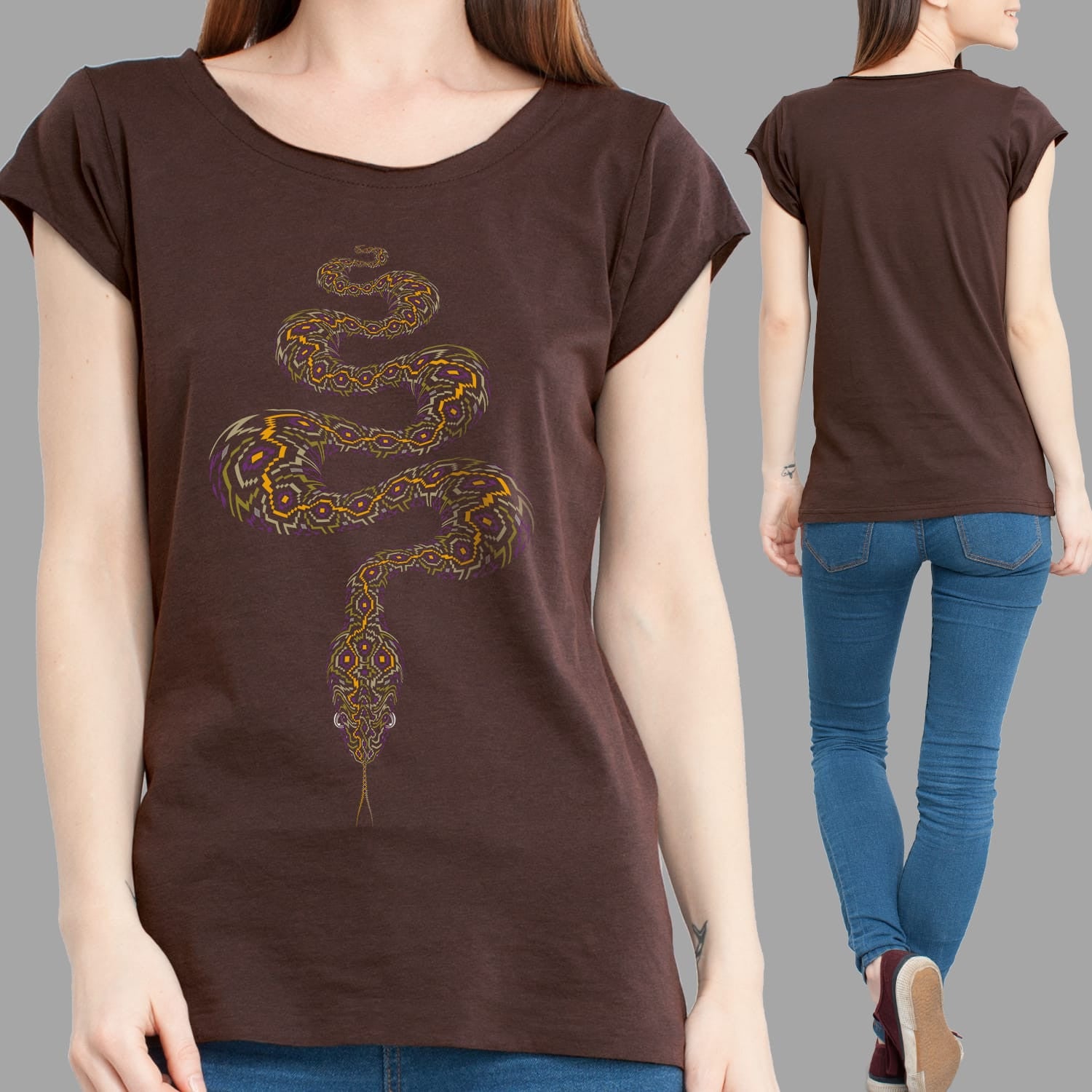 Anakonda T-Shirt Brown — Image 2 by Symbolika