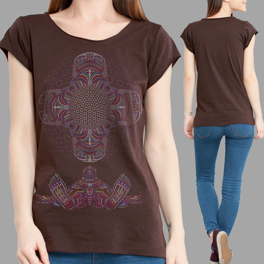 DMT HD T-Shirt Brown — visionary art by Symbolika