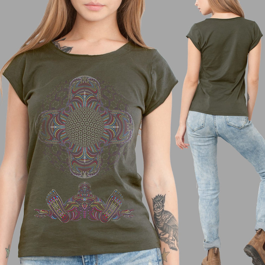 DMT HD T-Shirt Olive — visionary art by Symbolika