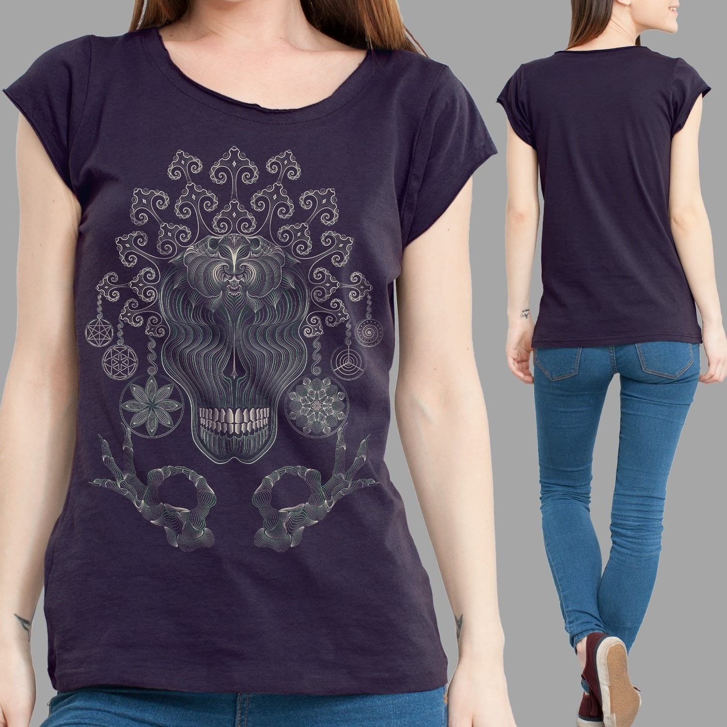 Gulgalta Slim Fit T-Shirt Aubergine — visionary art by Symbolika