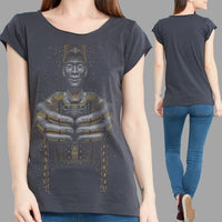 Second Cup Damen T-Shirt – Slim Fit – Grau