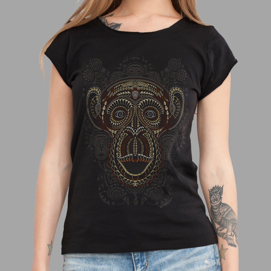 Ta Wise Monkey Slim Fit T-Shirt Choice of Colors — visionary art by Symbolika