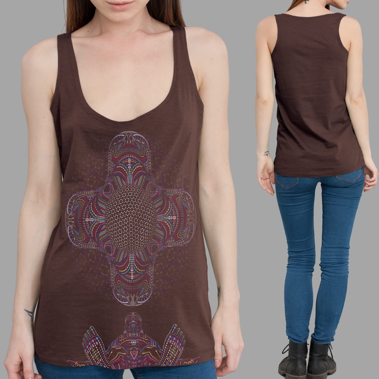 DMT HD Tank Top Brown — Image 2 by Symbolika
