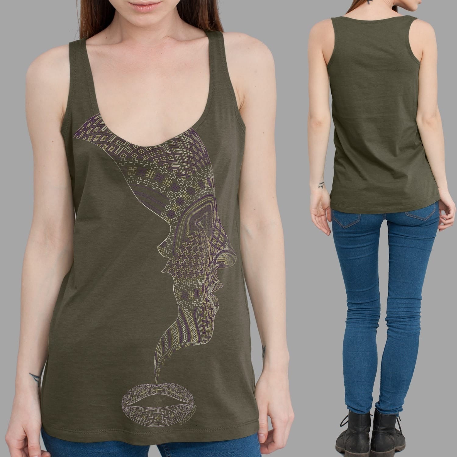 Icaruna Tank Top Olive — Image 2 by Symbolika