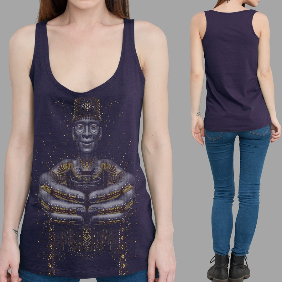 Second Cup Tank Top Aubergine — visionary art by Symbolika