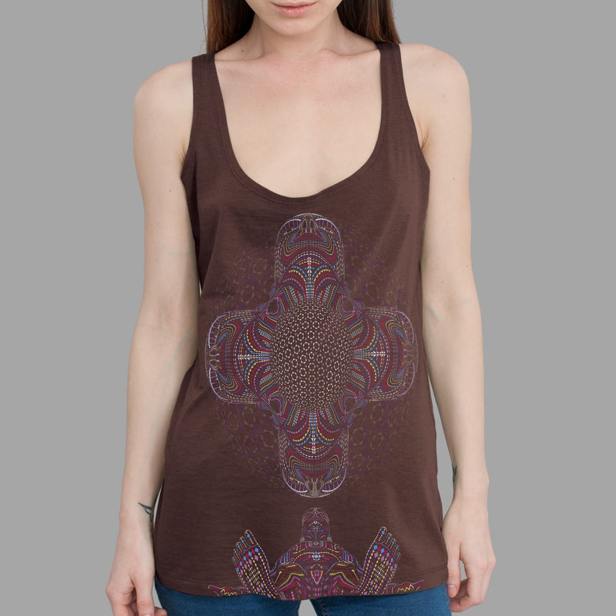 DMT HD Tank Top Brown — visionary art by Symbolika