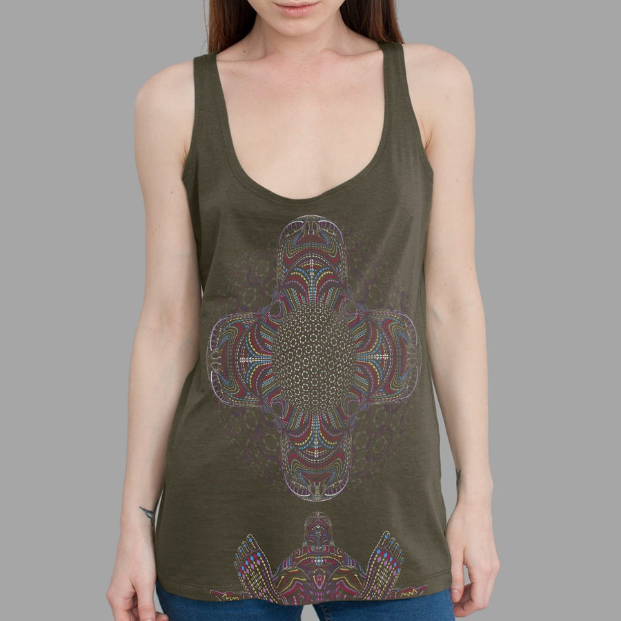 DMT HD Tank Top Olive — visionary art by Symbolika