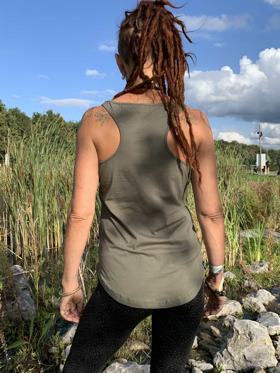 Symbol Tree Tank Top Khaki — Image 2 by Symbolika