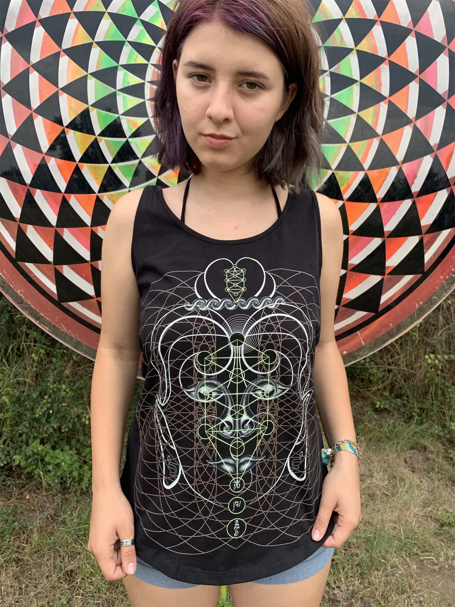 Buddha Vibes Tank Top Black — Image 3 by Symbolika