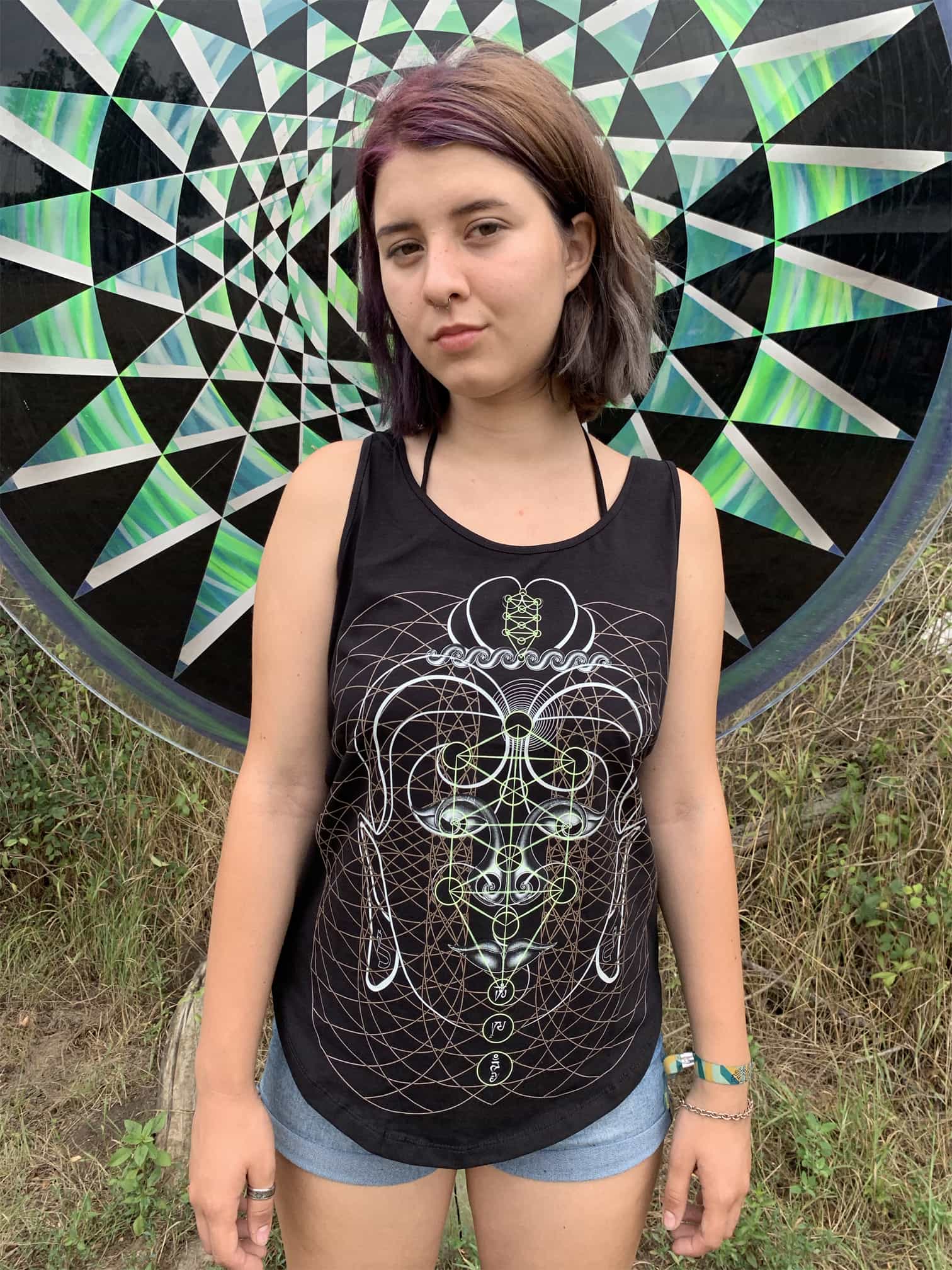 Buddha Vibes Tank Top Black — Image 5 by Symbolika