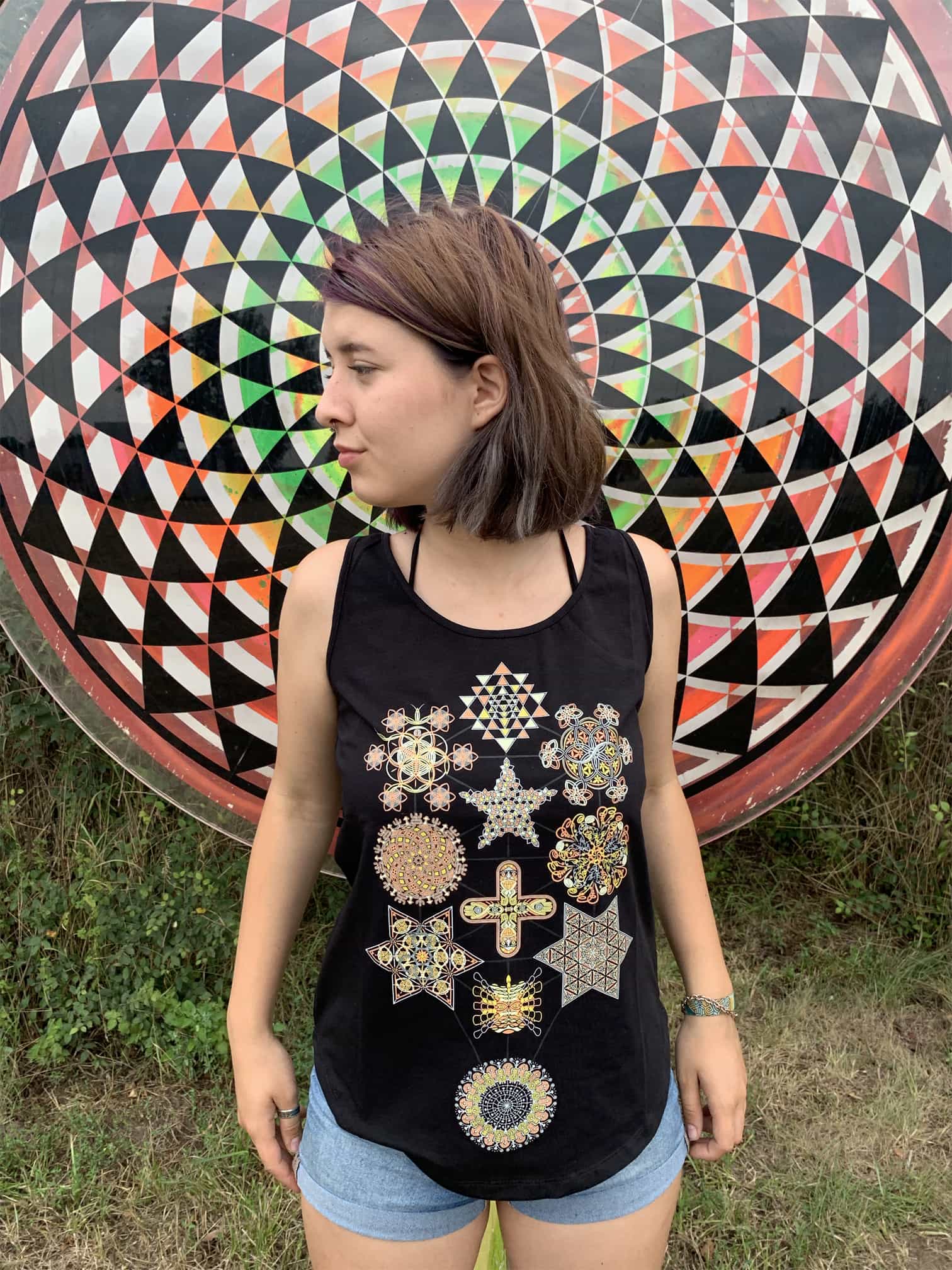 Symbol Tree Tank Top Black — Image 2 by Symbolika