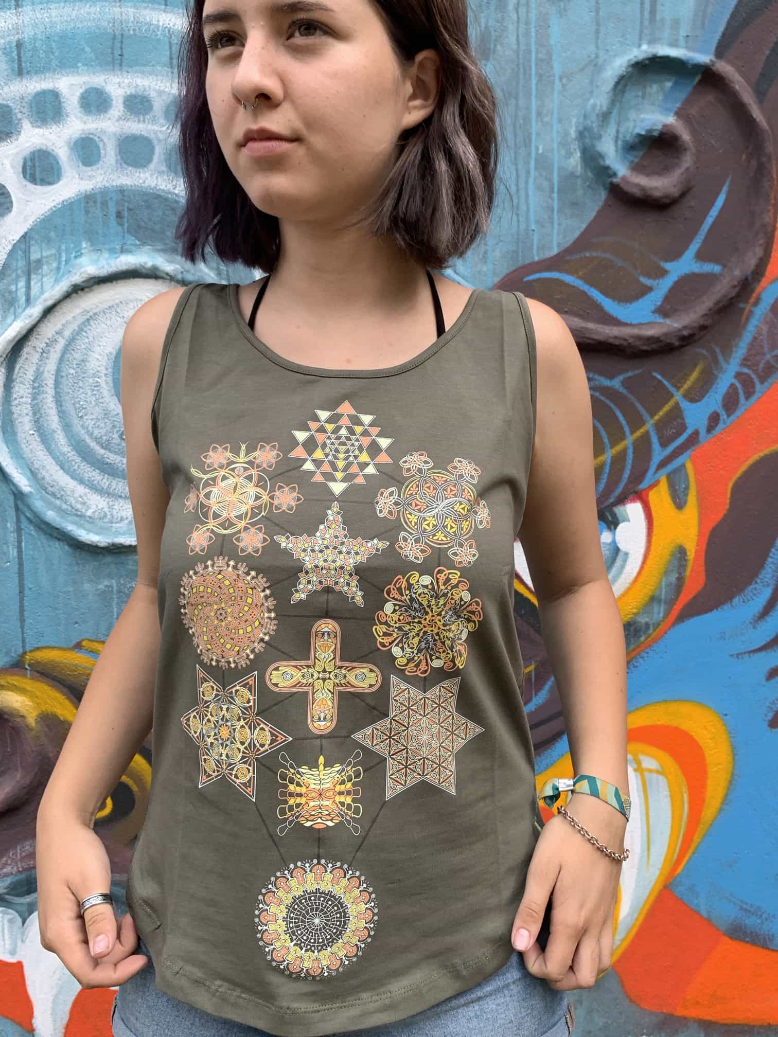 Symbol Tree Tank Top Khaki — Image 4 by Symbolika